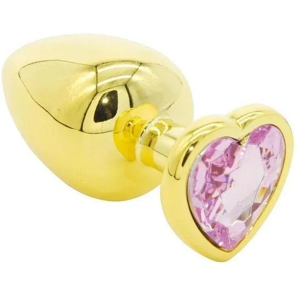 ToyWithMe Toy With Me Gold Heart Jewel Metal Anal Plug Small Male Sex Toys