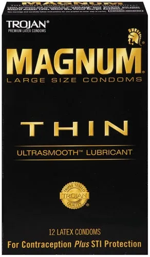 Trojan Condoms Female Sex Toys Trojan Magnum Thin 12 Pack