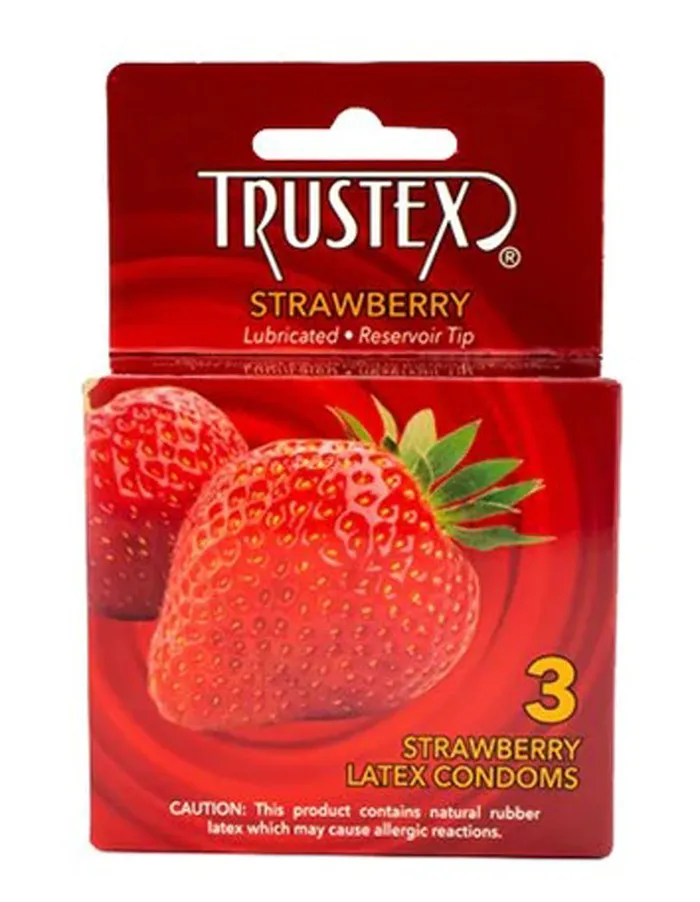 Trustex Enhancers Trustex Flavored Lubricated Condoms 3 Pack Strawberry