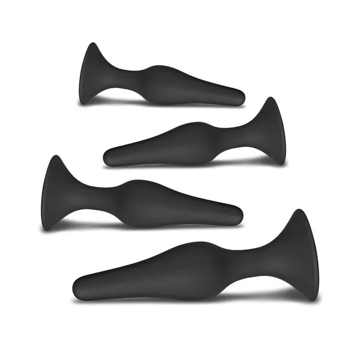 Various Toy Brands Anal Set of Four Silicone Butt Plugs Black Various Toy Brands Anal Set of Four Silicone Butt Plugs Black