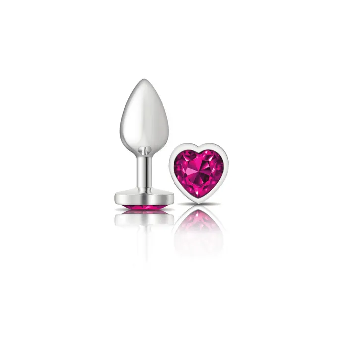 Viben Anal Cheeky CharmsSilver Metal Butt Plug HeartBright PinkSmall