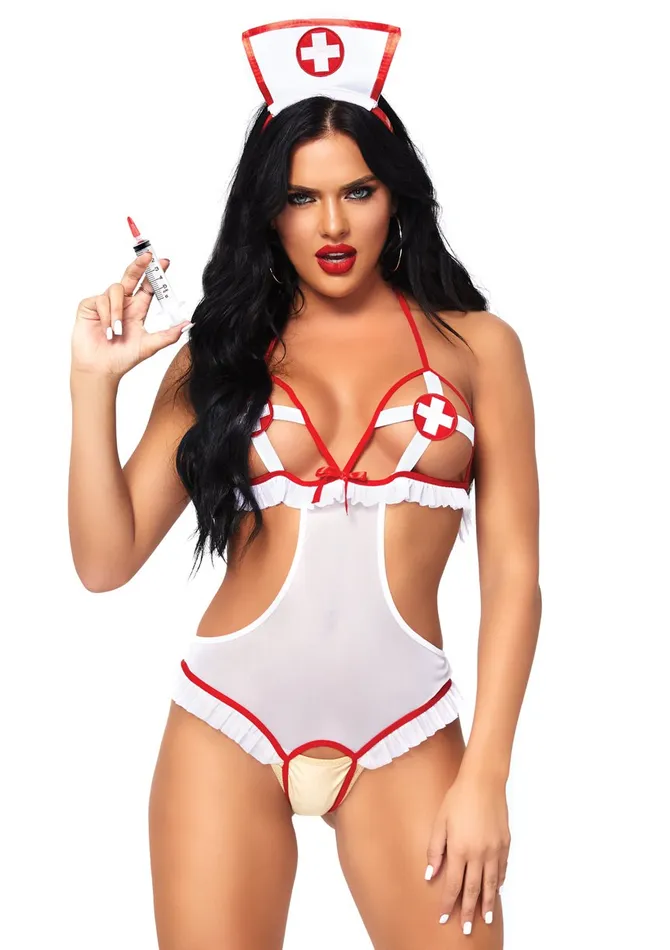 Vibrators 2 Pc Naughty Nurse One Size Leg Avenue