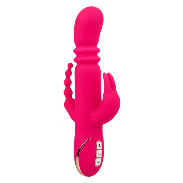 Vibrators CalExotics Jack Rabbit Signature Heated Silicone Triple Fantasy Rabbit Pink Vibrators CalExotics Jack Rabbit Signature Heated Silicone Triple Fantasy Rabbit Pink