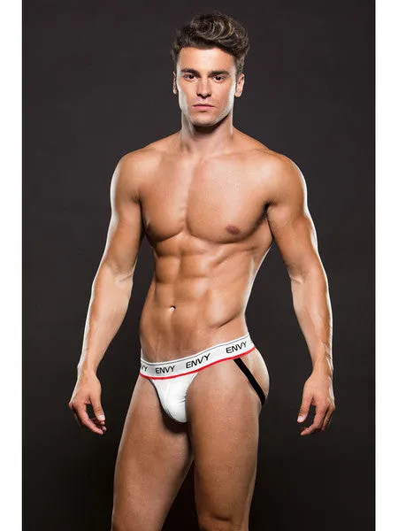 Vibrators Envy Logo Elastic LowRise Mesh Jock E036 ML White Baci