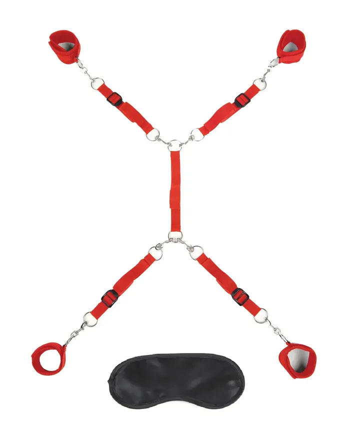 Vibrators Lux Fetish 7 Pc Bed Spreader Red
