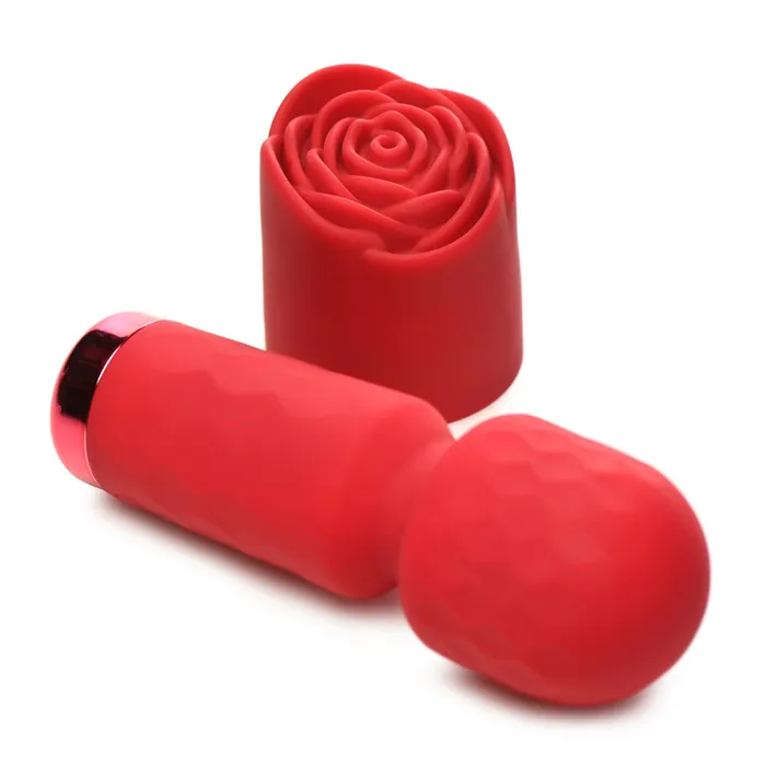 Vibrators Pleasure RosePetite Mini Silicone Rose Wand Red XR Brands inmi