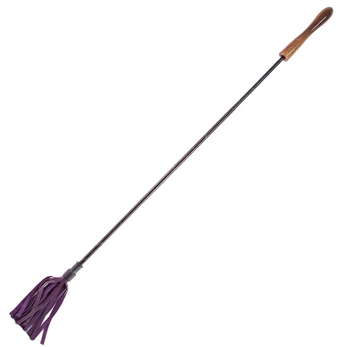 Vibrators Rouge Garments Riding Crop With Wooden Handle Purple Rouge Garments