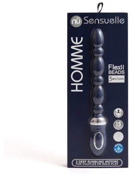 Vibrators Sensuelle Homme Flexii Beads Navy Blue Novel Creations